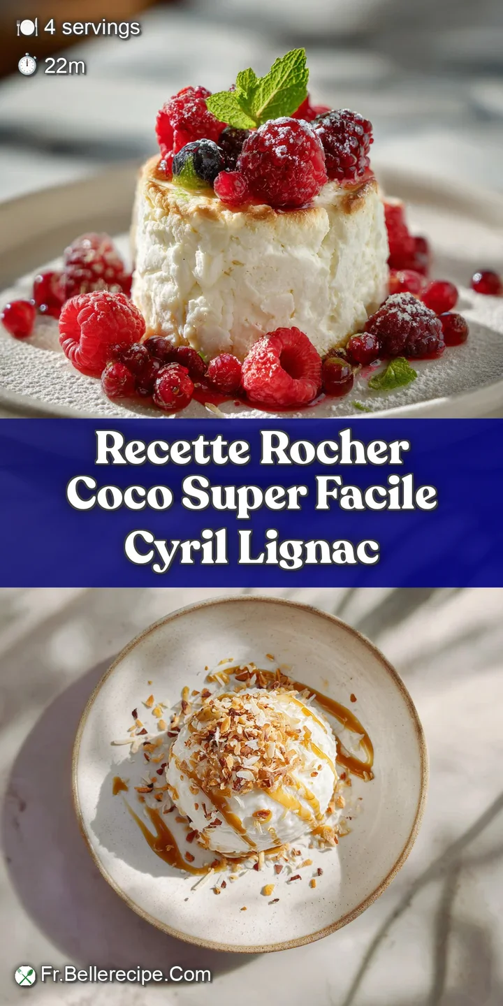 Close-up of a coconut rocher showing coarse shredded texture. Hints of golden brown suggest a sweet toasted flavor and fla...