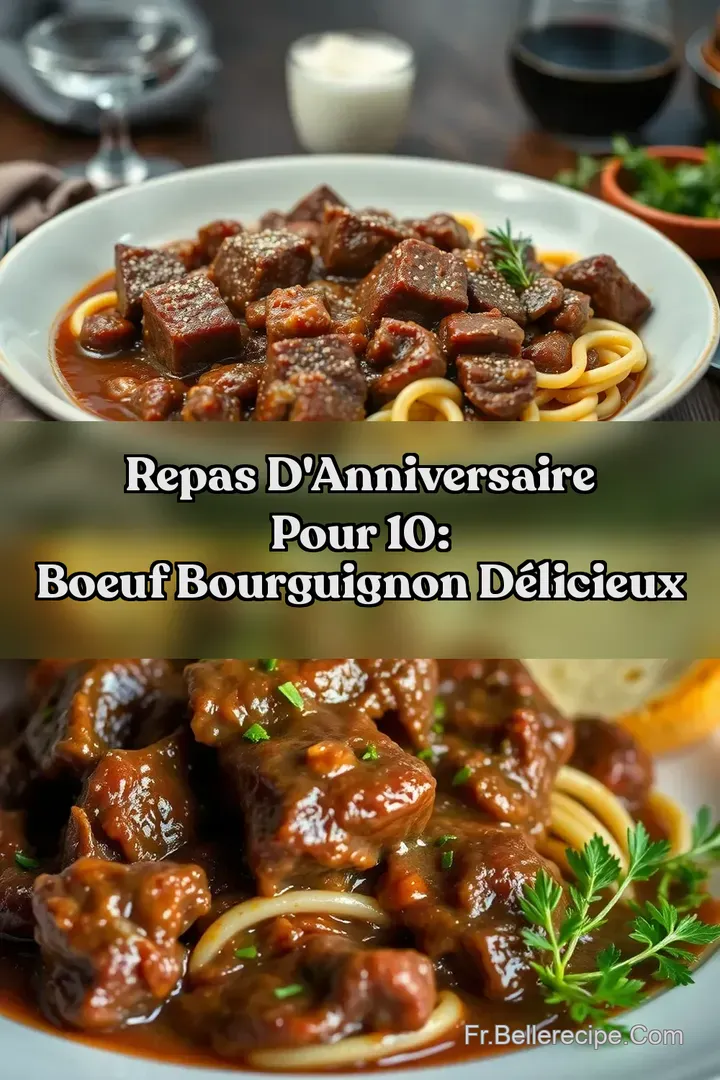 Repas d Anniversaire pour 10: Boeuf Bourguignon D&eacute;licieux