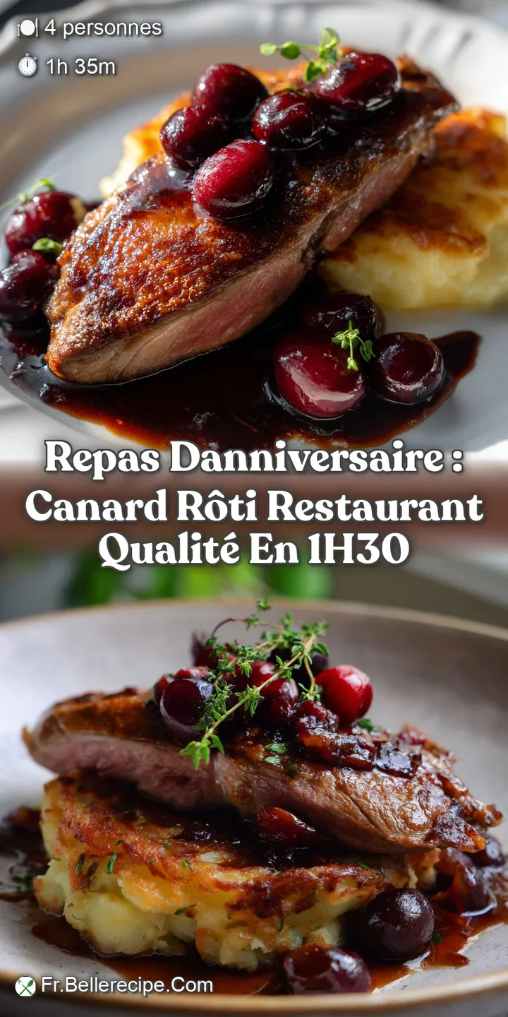Repas danniversaire : Canard R&ocirc;ti Restaurant Qualit&eacute; en 1H30