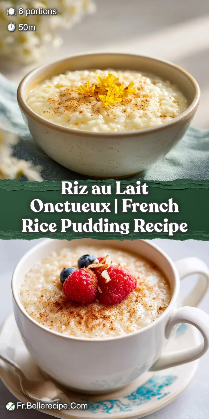 Close-up of rich, creamy rice pudding, showing the tender grains and a delicate dusting of spice.