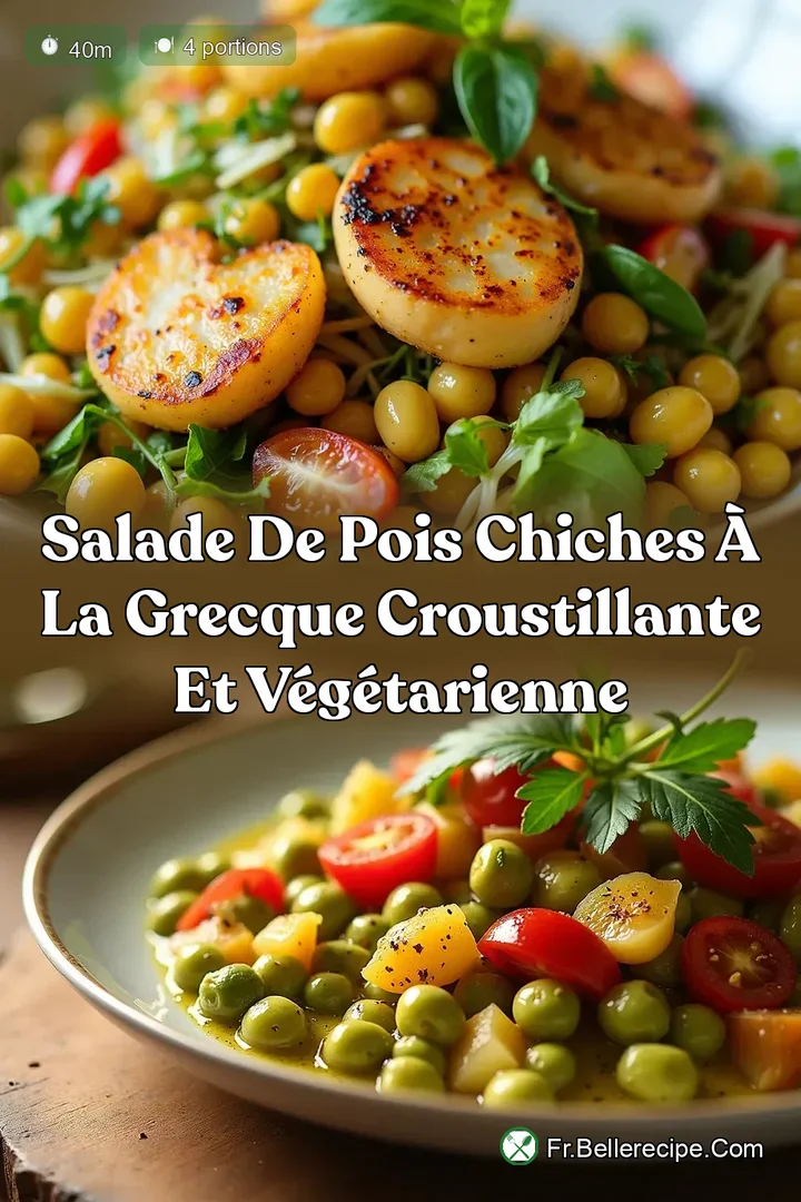 Salade de Pois Chiches &agrave; la Grecque Croustillante et V&eacute;g&eacute;tarienne