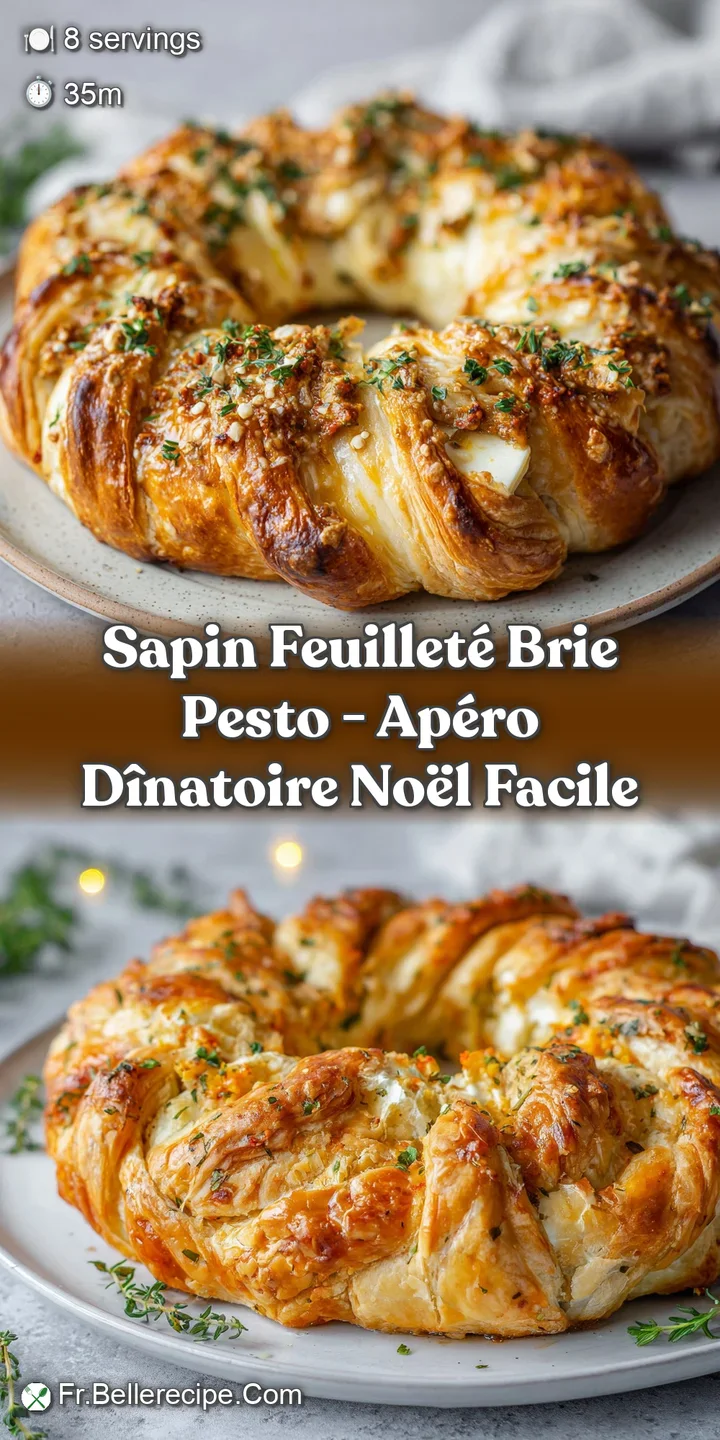 Close-up of flaky puff pastry, revealing layers of melted cheese and savory filling. Warm and inviting for a festive appet...