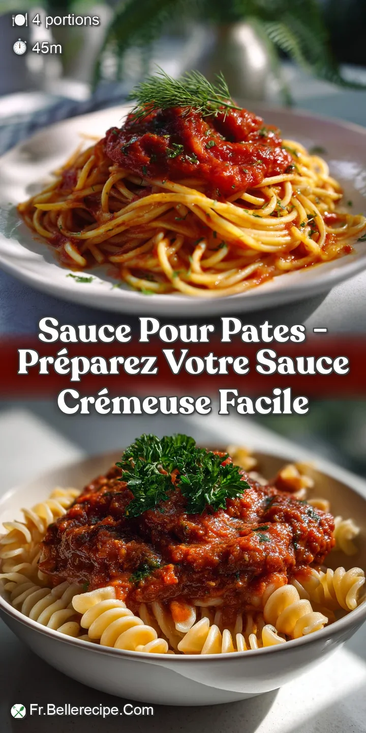 Sauce Pour Pates - Pr&eacute;parez Votre Sauce Cr&eacute;meuse Facile