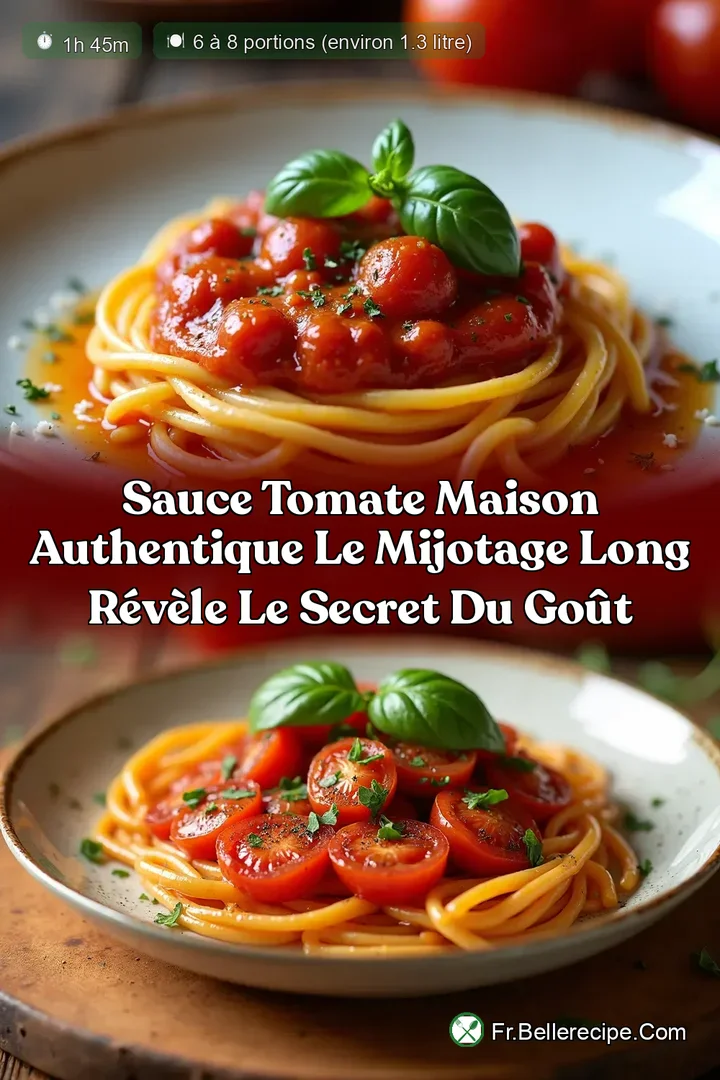 Sauce Tomate Maison Authentique Le Mijotage Long R&eacute;v&egrave;le le Secret du Go&ucirc;t