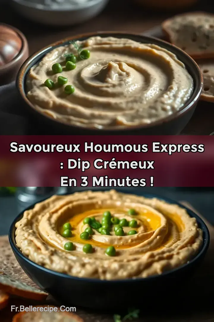Savoureux Houmous Express : Dip Cr&eacute;meux en 3 Minutes !