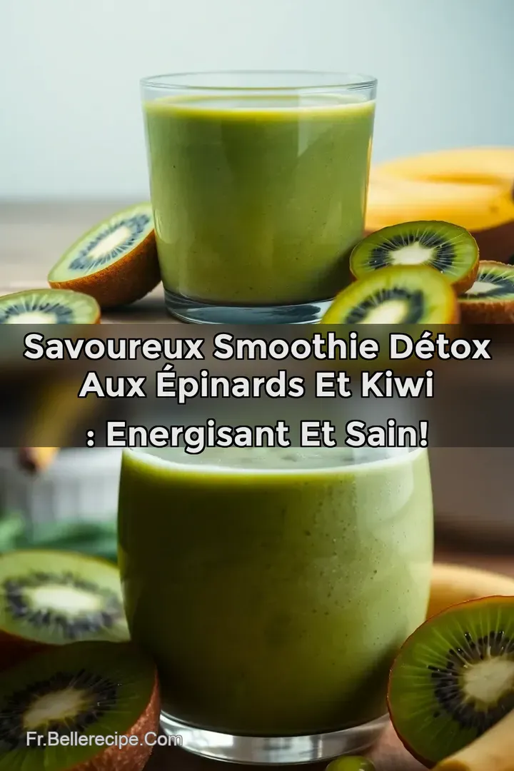 Savoureux Smoothie D&eacute;tox aux &Eacute;pinards et Kiwi : Energisant et Sain!