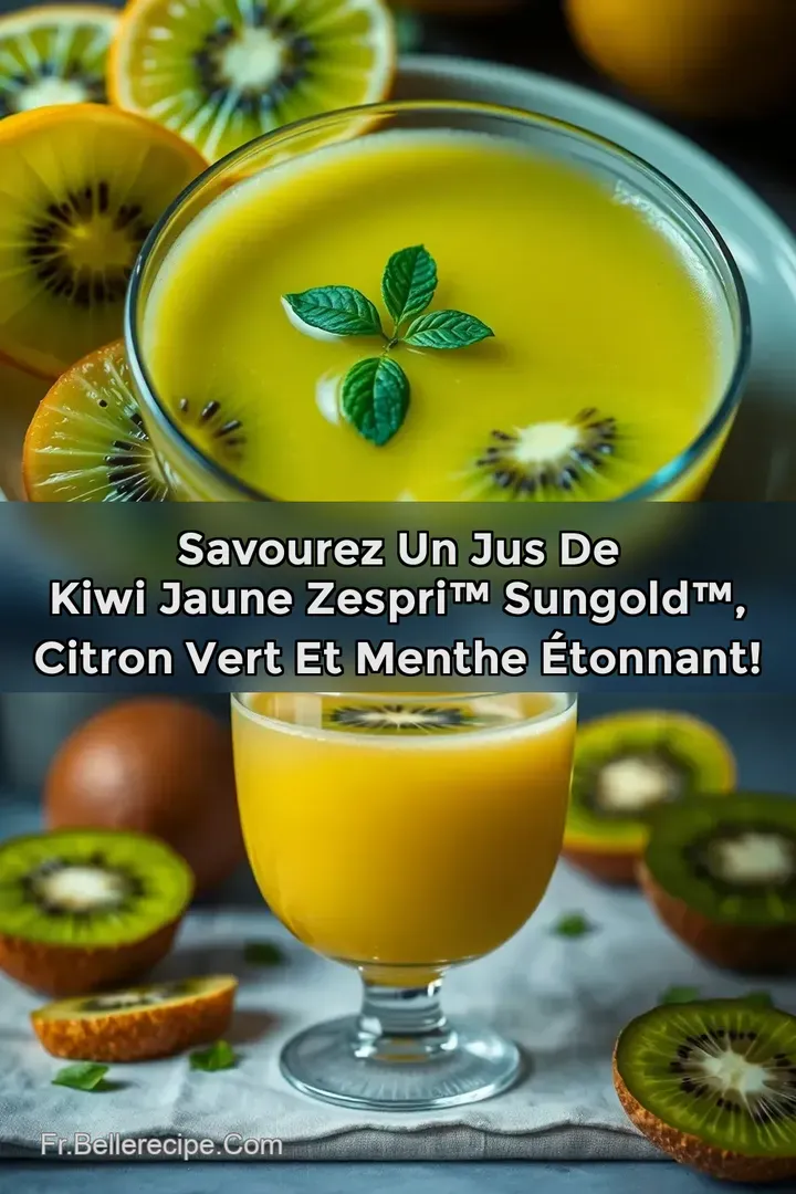 Savourez un Jus de Kiwi Jaune Zespri&trade; Sungold&trade; Citron Vert et Menthe &Eacute;tonnant!