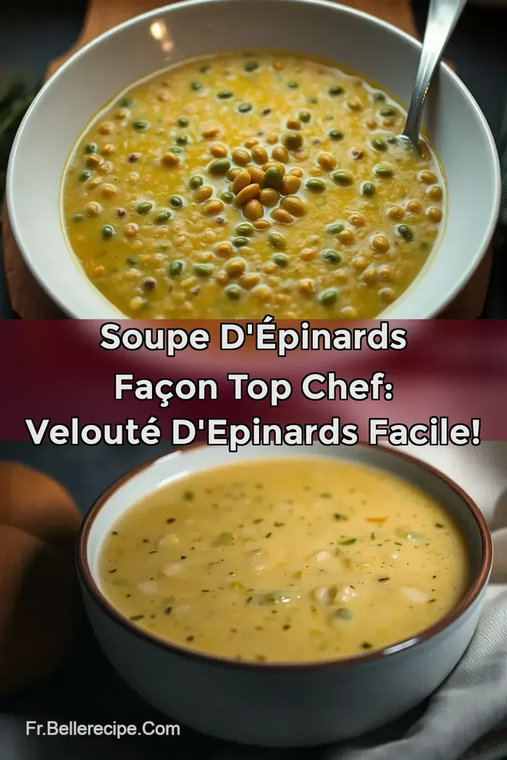 Soupe d &eacute;pinards Fa&ccedil;on Top Chef: Velout&eacute; d Epinards Facile!