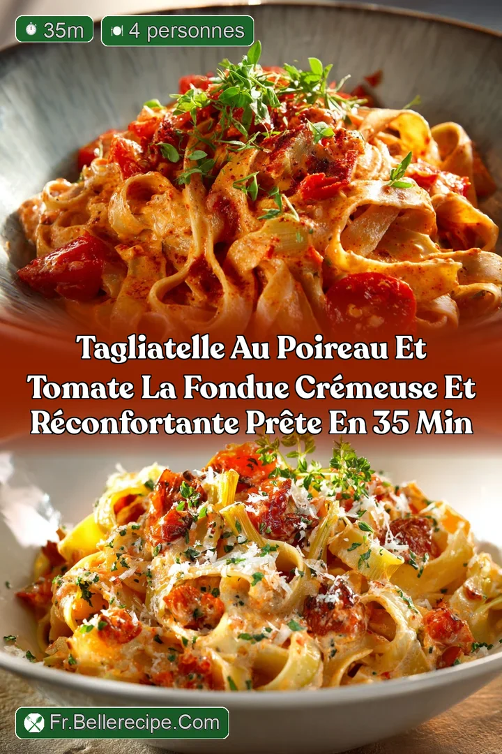 Tagliatelle au poireau et tomate La fondue cr&eacute;meuse et r&eacute;confortante pr&ecirc;te en 35 min