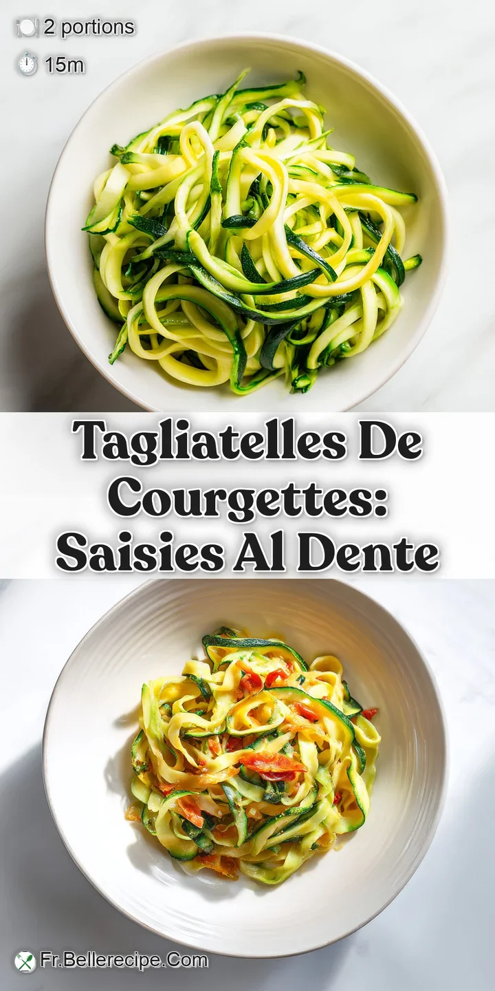 Close-up of creamy tagliatelle with vibrant green zucchini. Al dente pasta tossed in a light sauce, speckled with herbs an...