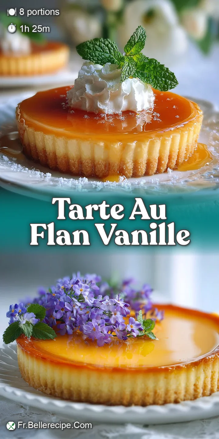 Close-up captures the shimmering, creamy texture of vanilla custard filling nestled in a crisp, golden tart shell. Irresis...