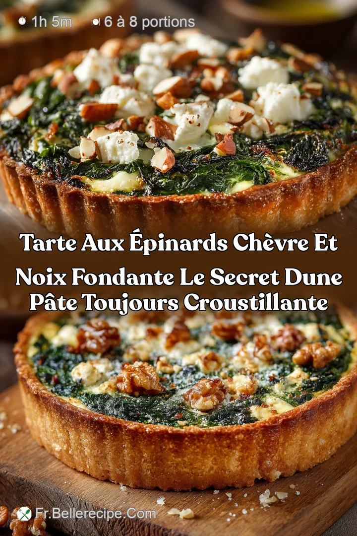 Tarte aux &eacute;pinards ch&egrave;vre et noix fondante Le secret dune p&acirc;te toujours croustillante
