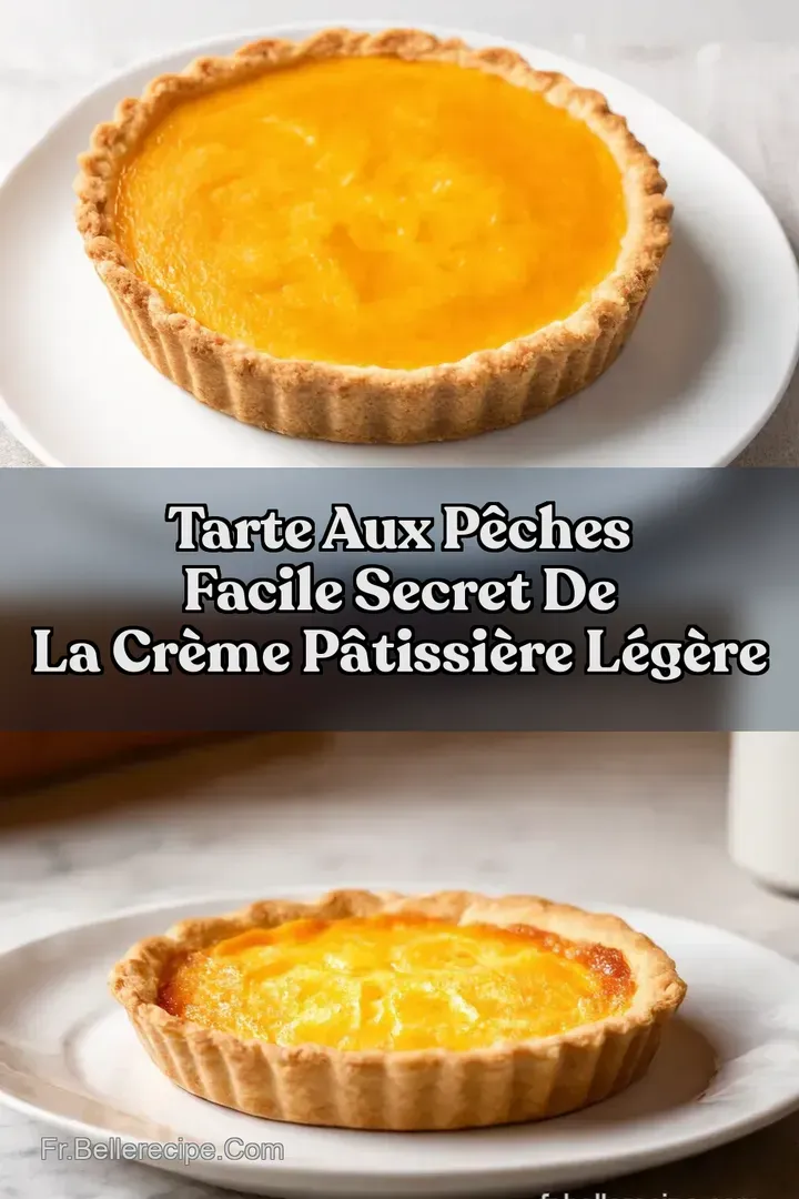 Tarte aux P&ecirc;ches Facile Secret de la Cr&egrave;me P&acirc;tissi&egrave;re L&eacute;g&egrave;re
