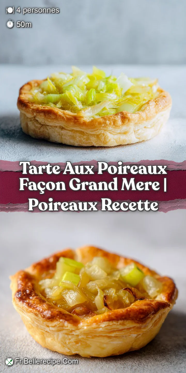 Gros plan sur une garniture onctueuse de poireaux fondants et une p&acirc;te feuillet&eacute;e croustillante et bien dor&eacute;e.