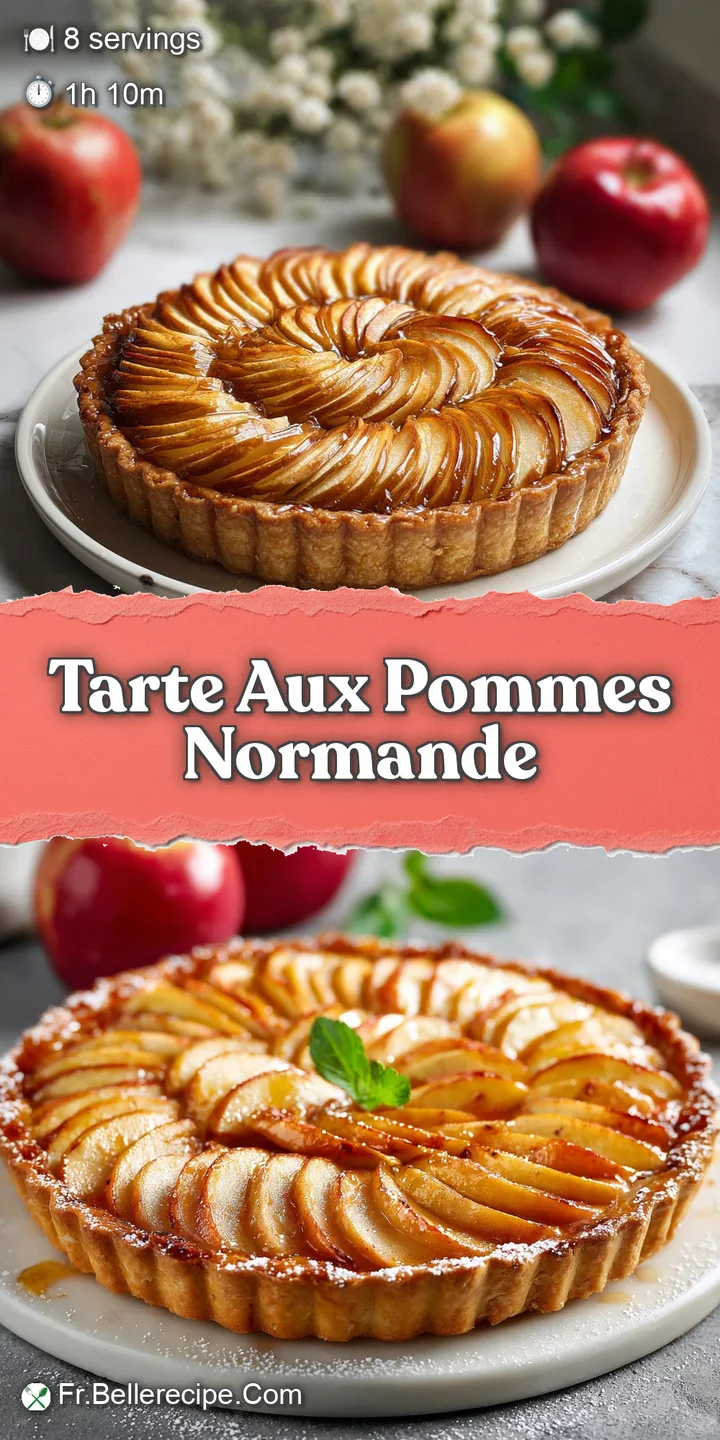 Close-up of glistening apple slices baked in a buttery tart shell. Hints of cinnamon and rustic charm.