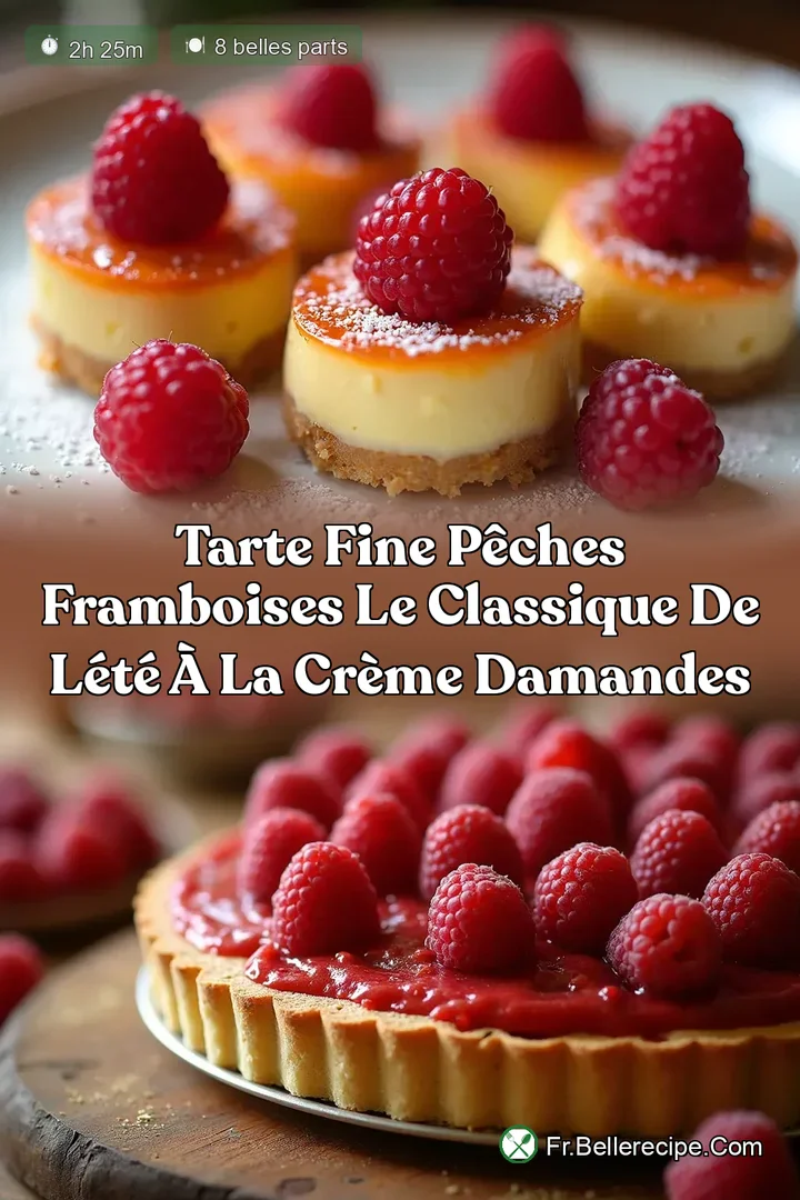 Tarte Fine P&ecirc;ches Framboises Le Classique de l&Eacute;t&eacute; &agrave; la Cr&egrave;me dAmandes