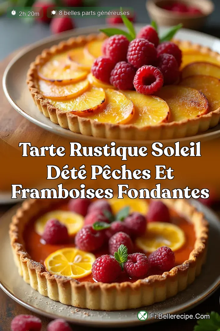 Tarte Rustique Soleil d&Eacute;t&eacute; P&ecirc;ches et Framboises Fondantes