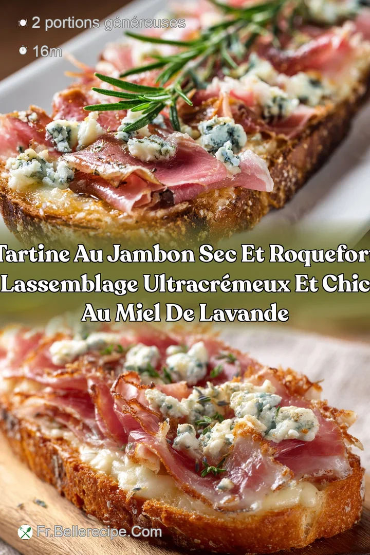 Tartine au jambon sec et roquefort Lassemblage ultracr&eacute;meux et chic au miel de lavande