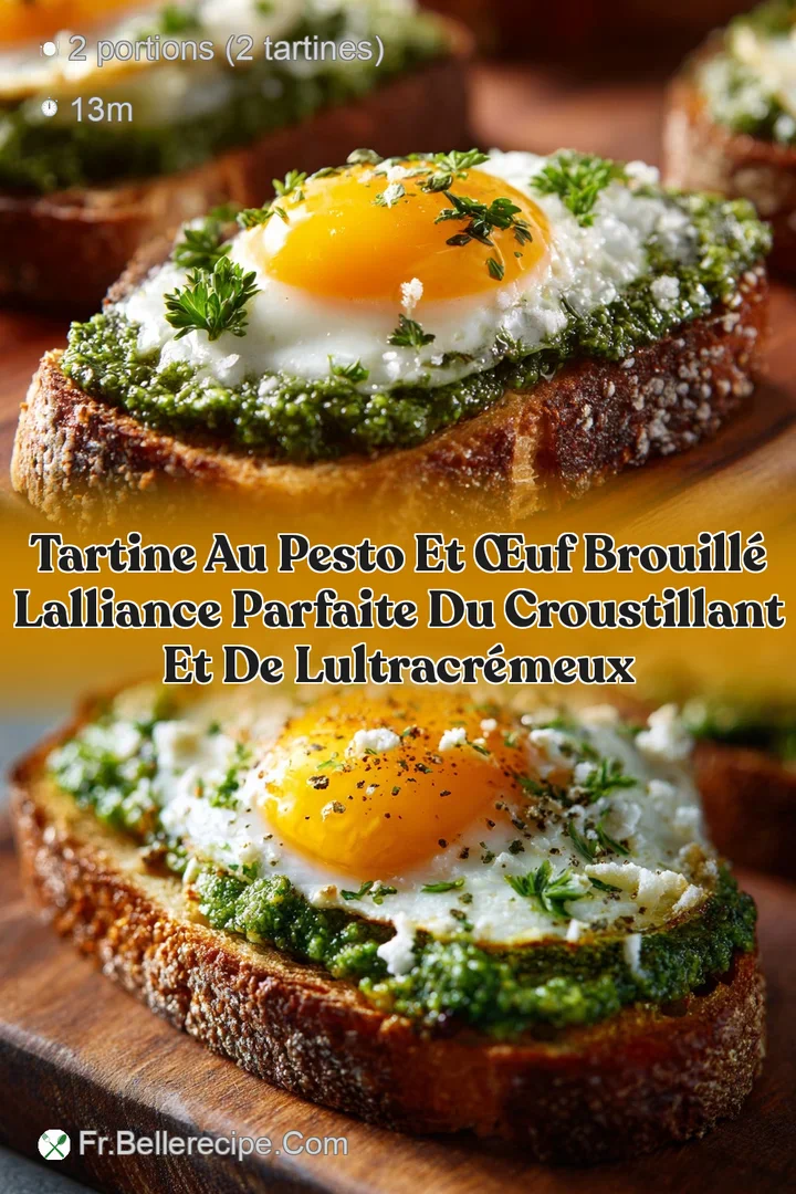 Tartine au pesto et &oelig;uf brouill&eacute; lalliance parfaite du croustillant et de lultracr&eacute;meux