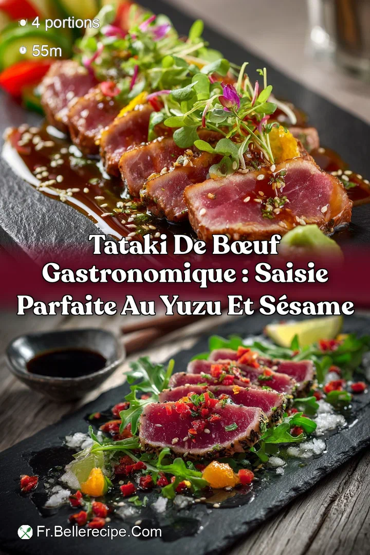Tataki de B&oelig;uf Gastronomique : Saisie Parfaite au Yuzu et S&eacute;same