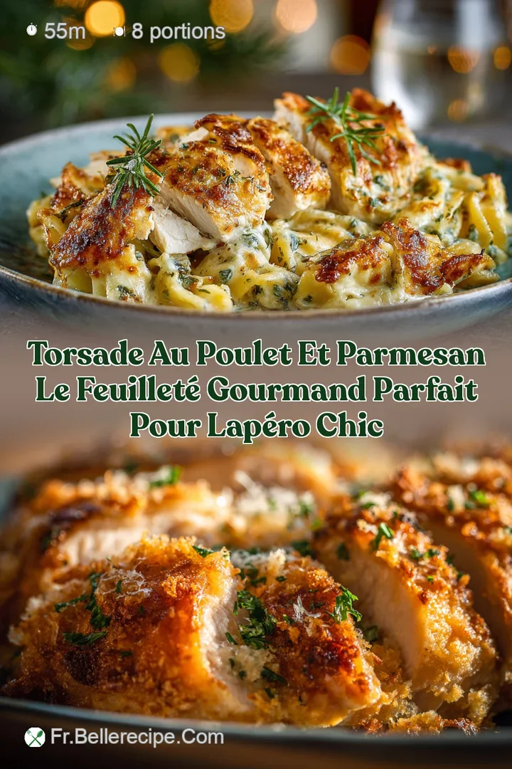 Torsade au poulet et parmesan Le feuillet&eacute; gourmand parfait pour lap&eacute;ro chic