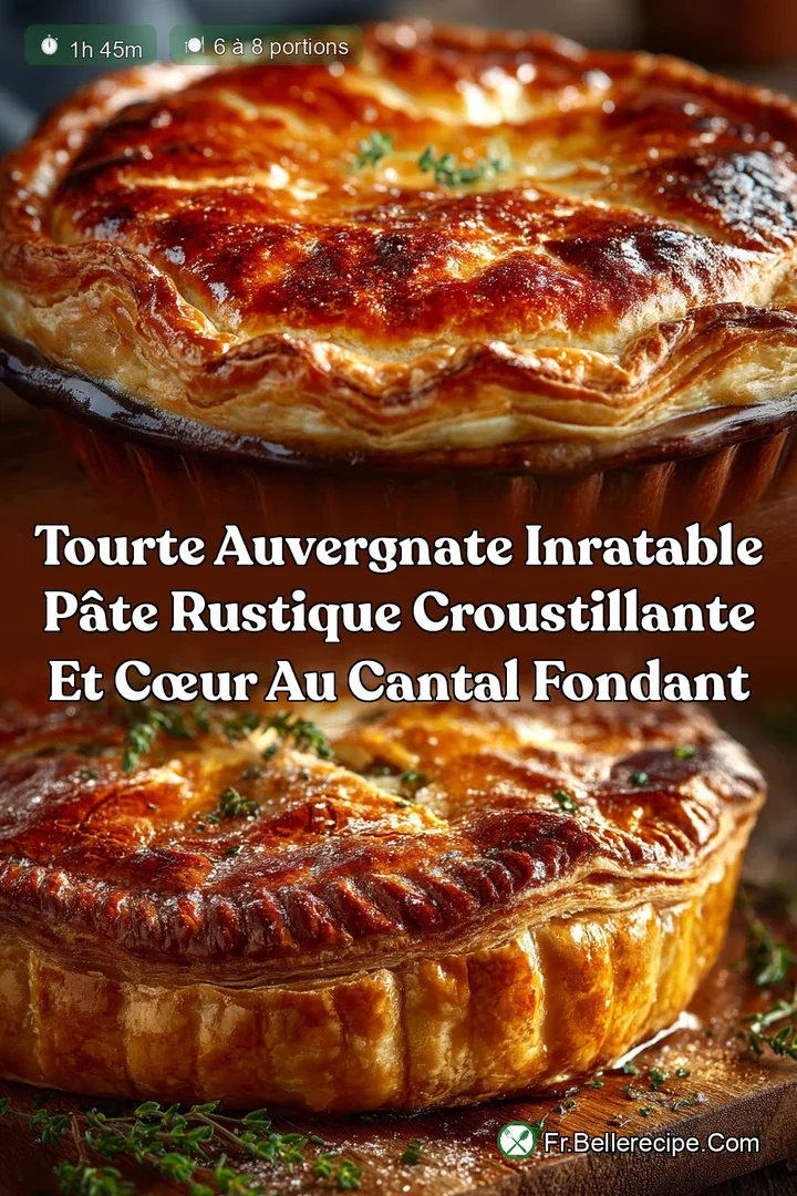 Tourte Auvergnate Inratable P&acirc;te rustique croustillante et c&oelig;ur au Cantal fondant