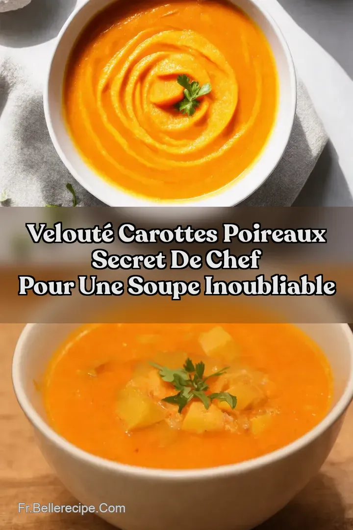 Velout&eacute; Carottes Poireaux Secret de Chef pour une Soupe Inoubliable
