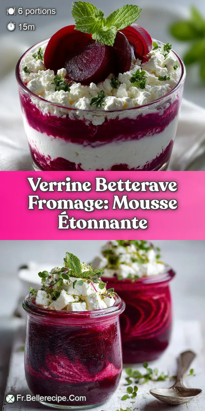 Close-up of a layered verrine, highlighting the velvety texture of the mousse, earthy beet tones, and rustic walnut pieces.