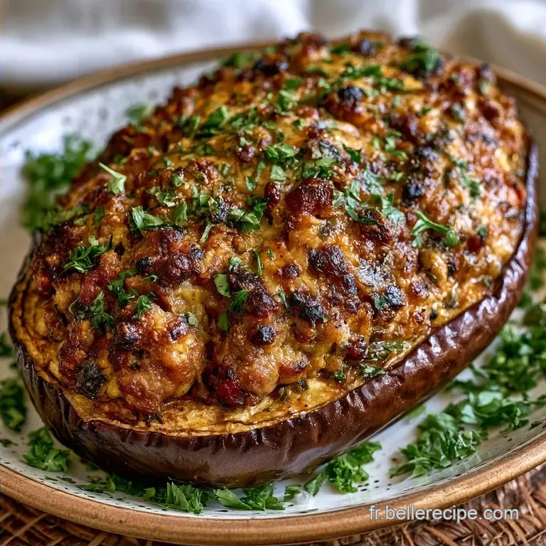 Aubergine Farcie Au Four &agrave; la Viande Hach&eacute;e