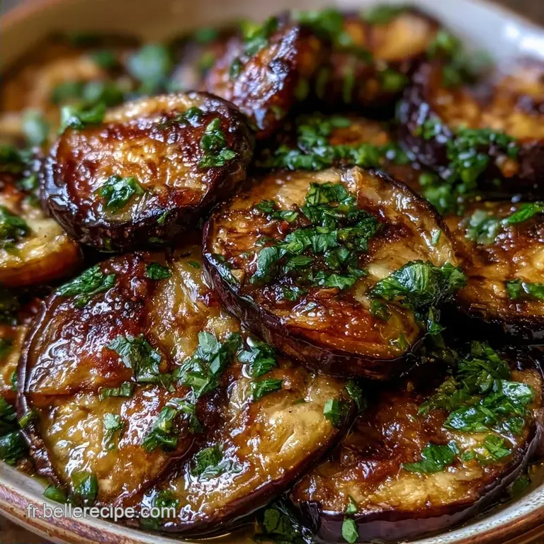 Aubergine Fondante &agrave; l Ail et au Persil
