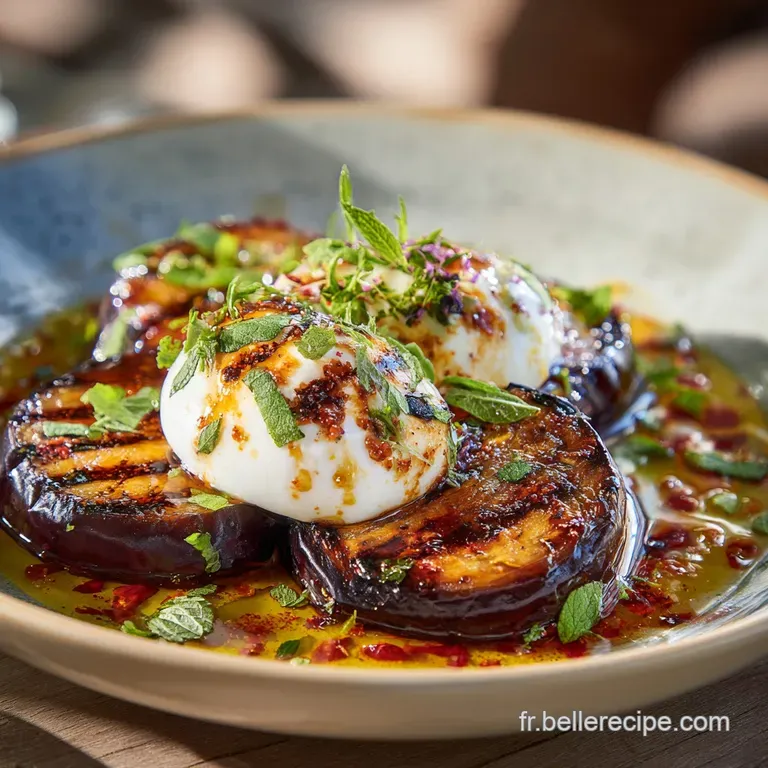 Aubergine Grill&eacute;e Et Burrata La Version Cr&eacute;meuse Et Proven&ccedil;ale presentation