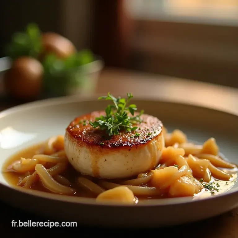 B&oelig;uf Fondant Aux Oignons Caram&eacute;lis&eacute;s Le Saut&eacute; De Nos M&egrave;res Revisit&eacute; presentation