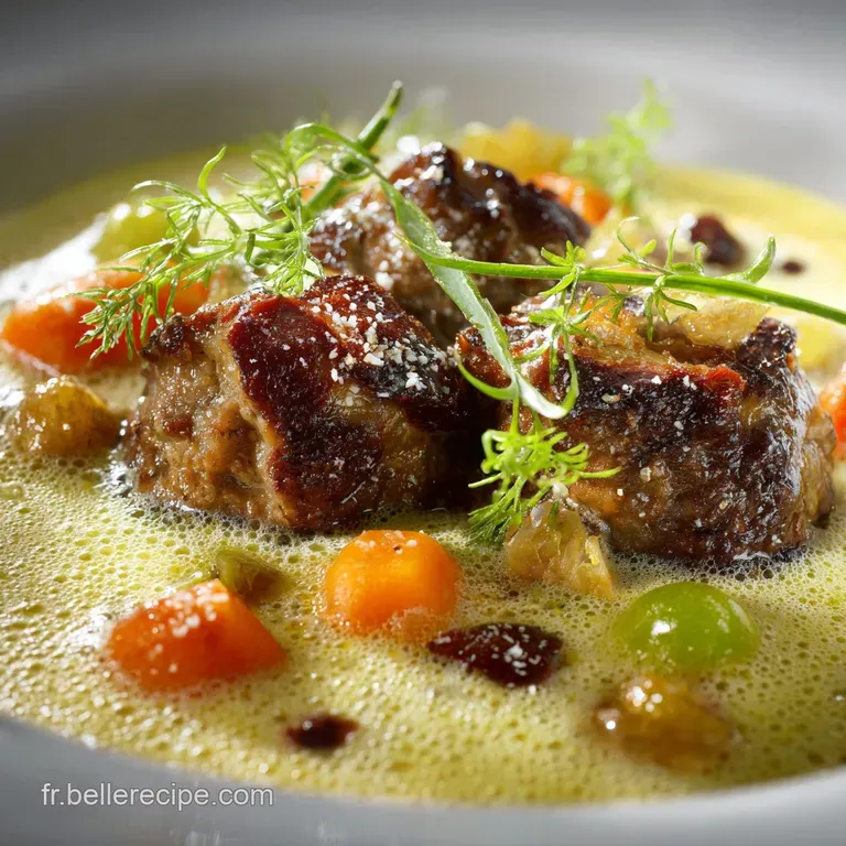 Boulette de viande bouillon coco L&eacute;vasion cr&eacute;meuse au gingembre et citronnelle