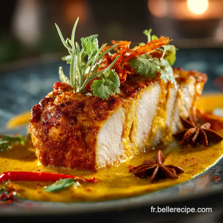 Brick De Poulet Au Curry Cr&eacute;m&eacute;e Coriandre L&eacute;crin Croustillant presentation