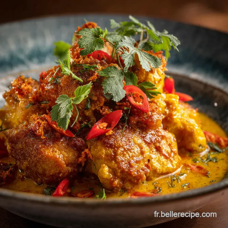 Brick de Poulet au Curry Cr&eacute;m&eacute;e Coriandre L&Eacute;crin Croustillant