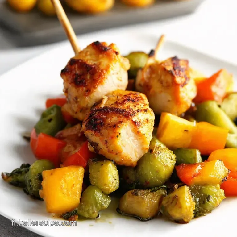Brochettes de Poulet et L&eacute;gumes Marin&eacute;es