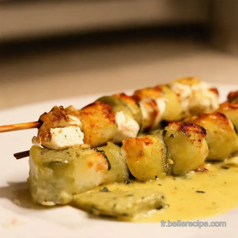 Brochettes Rafra&icirc;chissantes Past&egrave;que Concombre Et Feta presentation