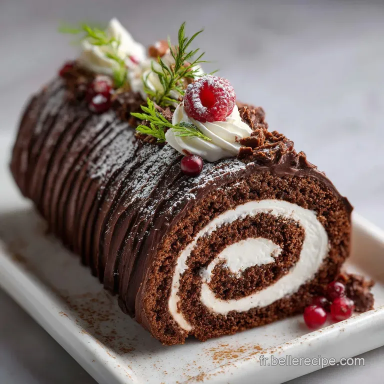 B&ucirc;che au Chocolat : Biscuit Souple et Mousse Onctueuse