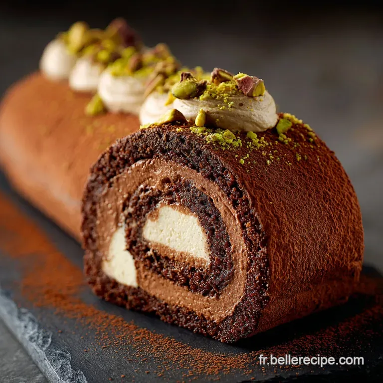 B&ucirc;che chocolat mascarpone Le dessert roul&eacute; de No&euml;l facile et l&eacute;ger
