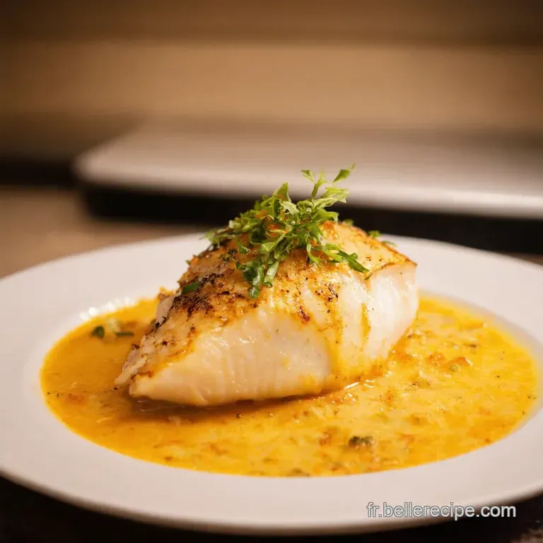 Cabillaud Piqu&eacute; Au Poireau Et Lait De Coco presentation
