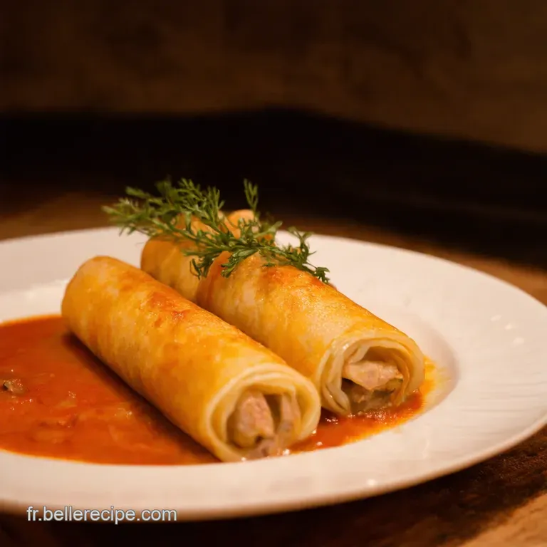 Cannellonis &Agrave; La Viande R&ocirc;tis Et B&eacute;chamel Cr&eacute;meuse presentation