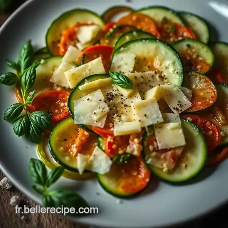 Carpaccio De Courgettes Au Parmesan presentation