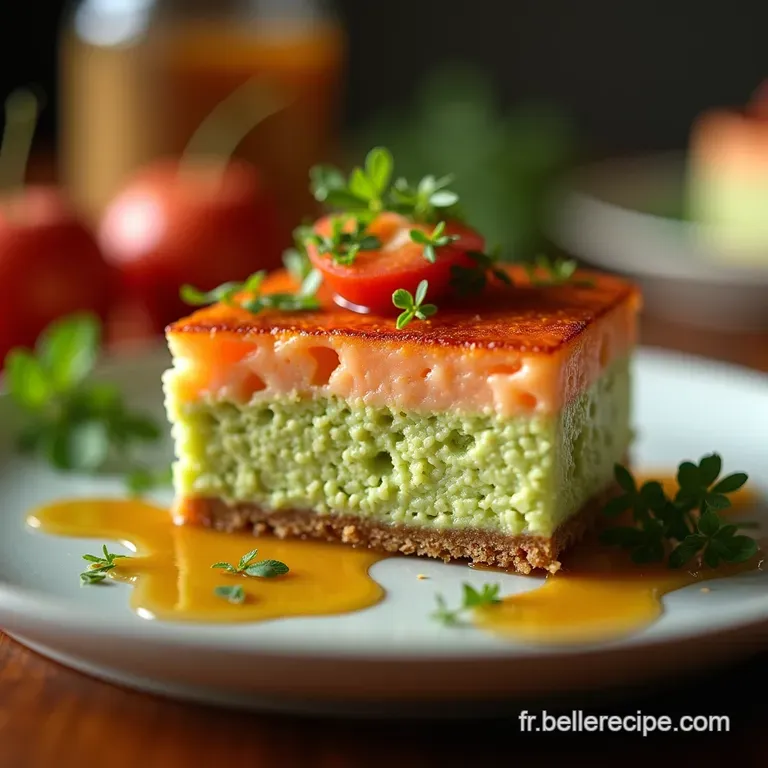 Le Vert Rose Cheesecake Sal&eacute; Moelleux &Agrave; Lavocat C&oelig;ur De Saumon Fum&eacute; presentation