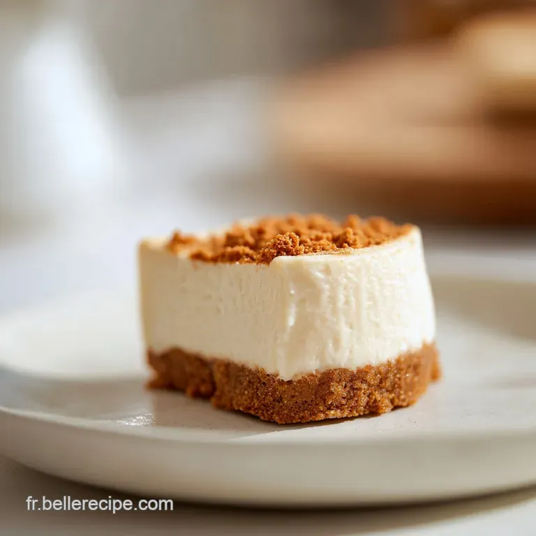 Part triangulaire &agrave; la cr&egrave;me onctueuse et base croquante, pos&eacute;e sur une assiette blanche avec un trait de caramel dor&eacute;.