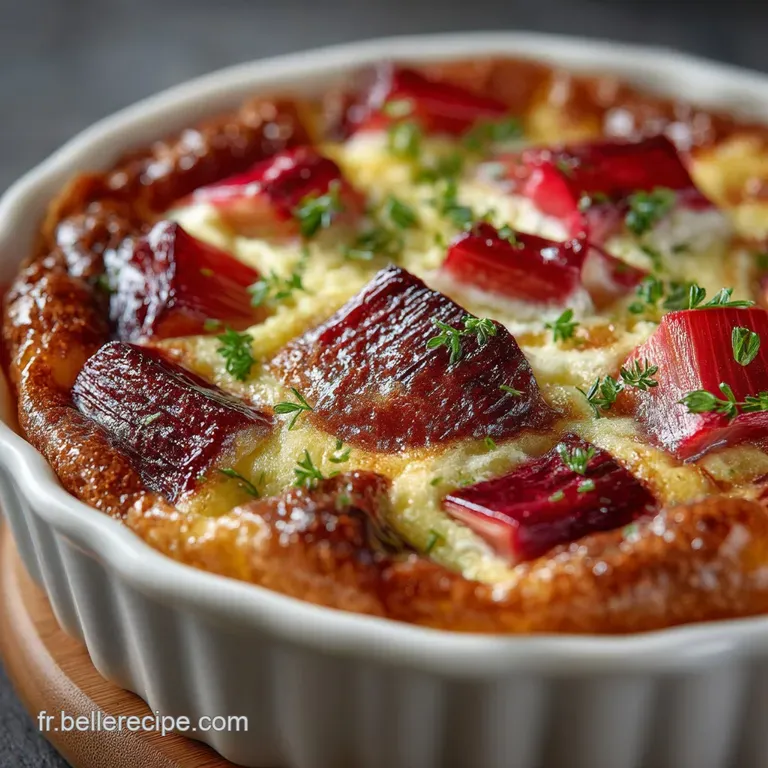 Clafoutis Moelleux &Agrave; La Rhubarbe Et Zeste De Citron Vert Le Go&ucirc;t De L&eacute;veil Printanier presentation