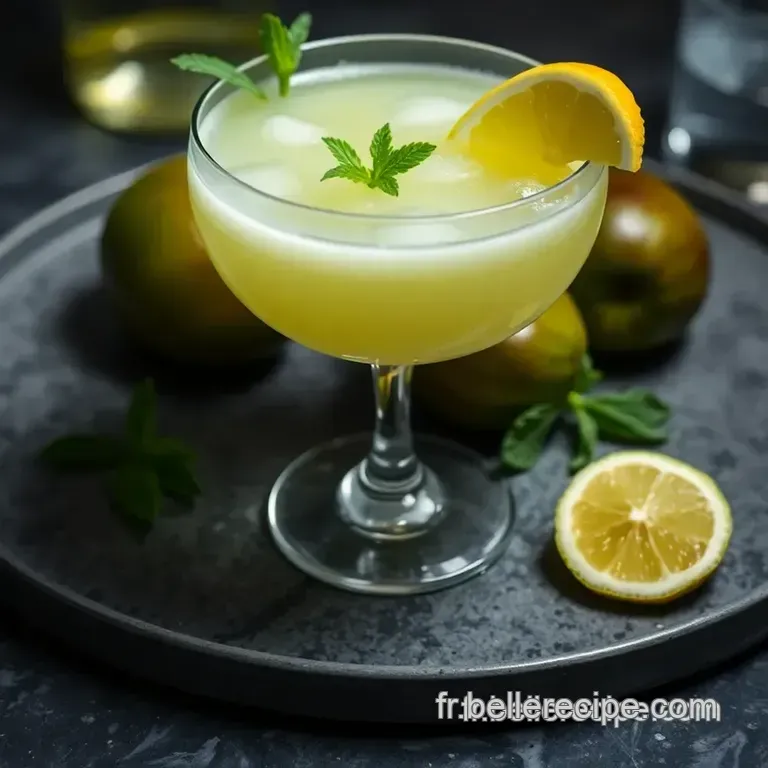 Cocktail Exotique Sans Alcool &Agrave; La Mangue Et Menthe presentation