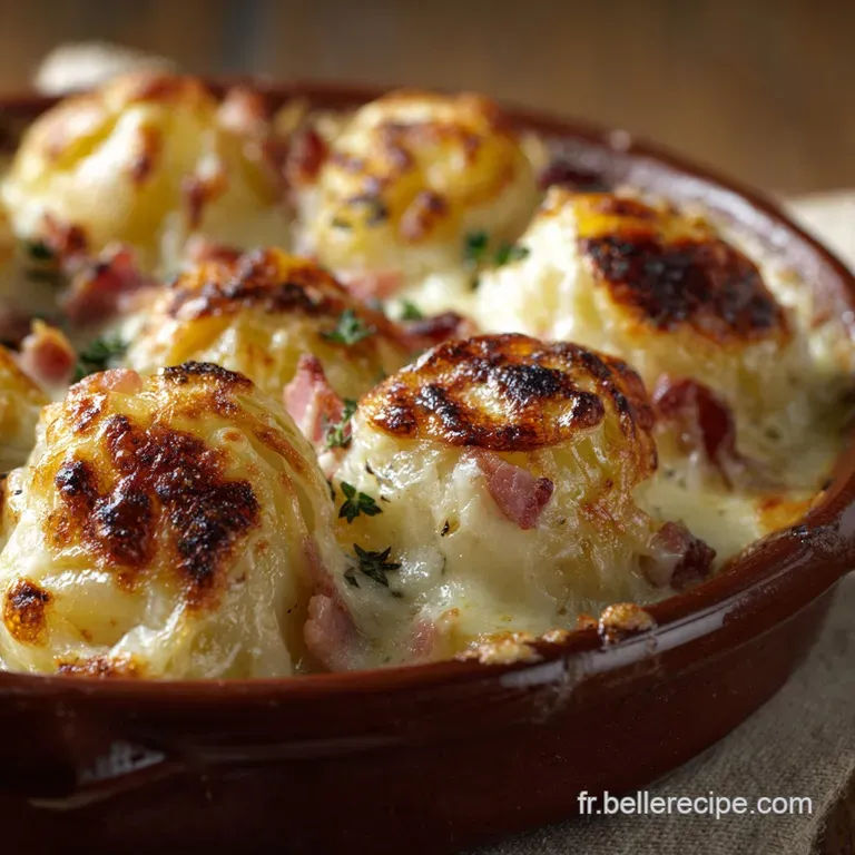Les Cocottes Rustiques Pommes De Terre Farcies Aux Lardons Et Gruy&egrave;re Aop presentation