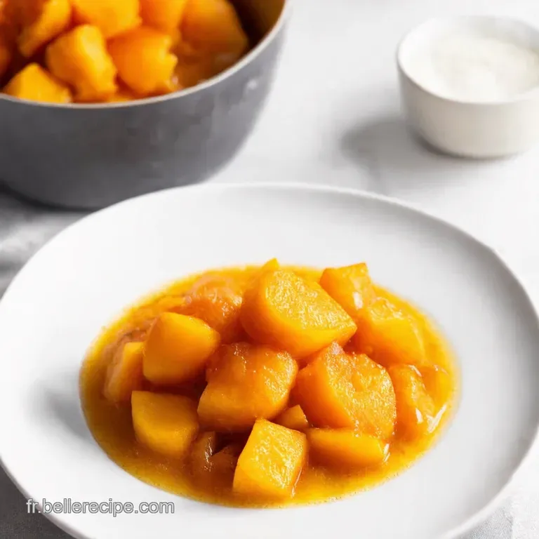 Compot&eacute;e de P&ecirc;ches au Beurre Sal&eacute; et Nougatine Croquante