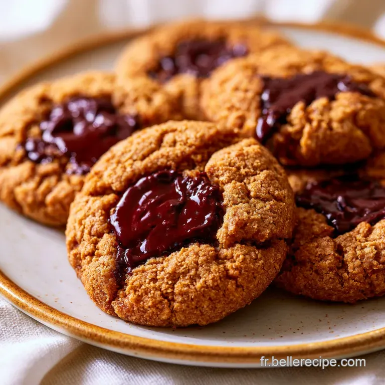 Pile de biscuits moelleux sur une assiette blanche, avec un filet de chocolat brillant et une touche de sucre glace.
