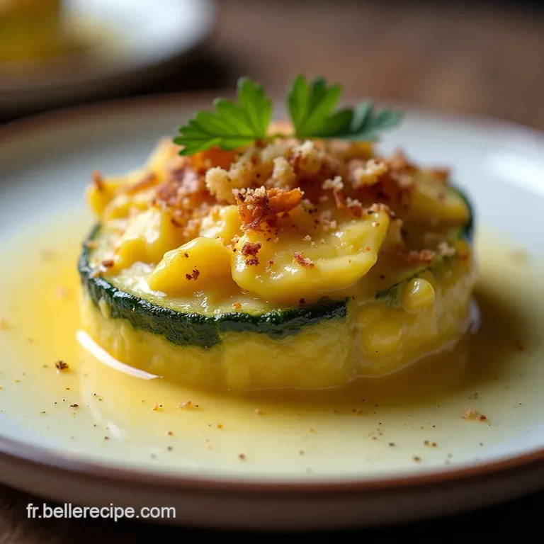 Douceur Exotique Courgettes Fondantes au Lait de Coco et Nuage de Curry Doux